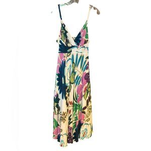 Jams World Sz L Multicolor-Color Lotus Moon Halter Maxi Flowy Boho Beach Dress